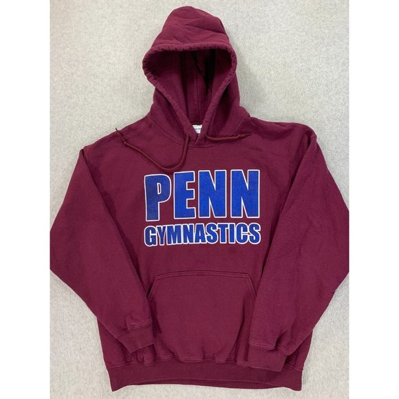Penn Quakers Gildan Team Issue Gymnastics Hoodie Sweatshirt (Men's Large) Maroon - Picture 1 of 12